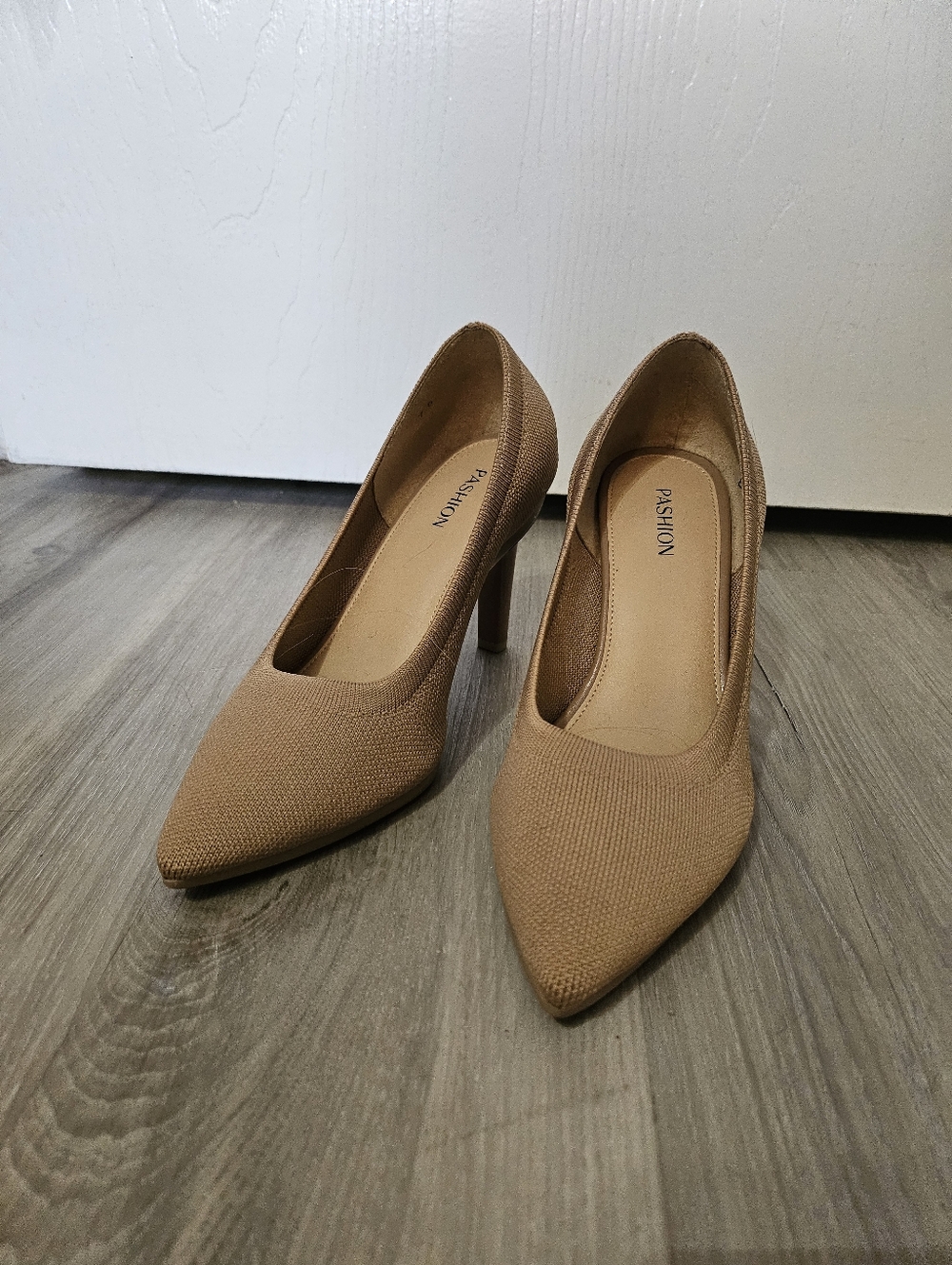 Pashion Footwear Latte Knit Pumps